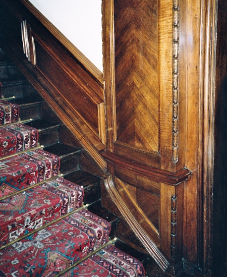 Staircase panelling in situ - B6